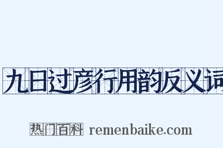 九日过彦行用韵反义词是什么意思的图片